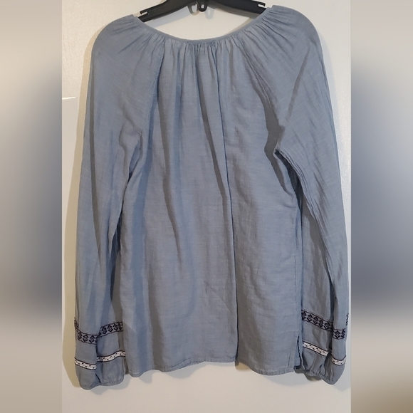 Lord+Taylor Boho Lightweight Cotton Embroidered Longsleeve Top Medium - Picture 3 of 7